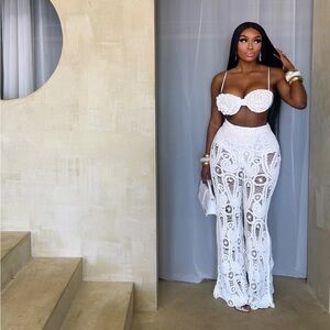 White Lace Two-Piece Set